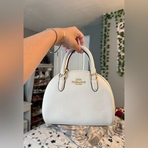 Coach White Top Handle with Gold Hardware